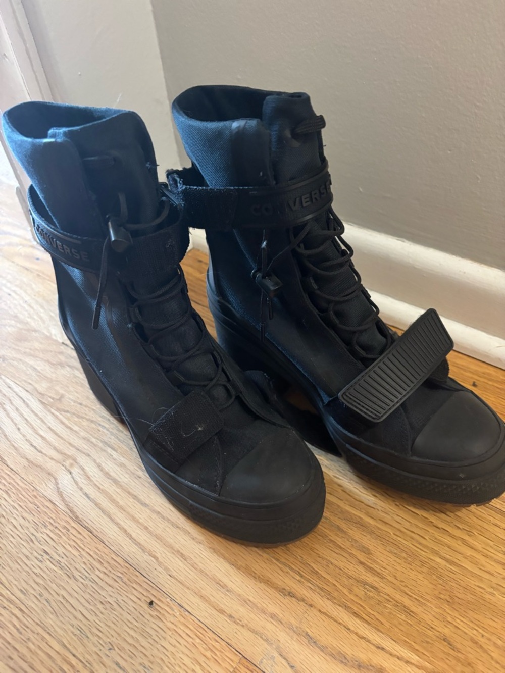 Converse Black High-Top Platform Combat Boots
